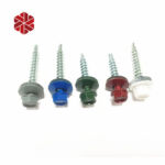 Colored Zinc Hexagon Self-Drilling Screws DIN7504 With Transparent Rubber Washer Drywall screws Tornillo para techos fasteners