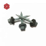 Colored Zinc Hexagon Self-Drilling Screws DIN7504 With Transparent Rubber Washer Drywall screws Tornillo para techos fasteners