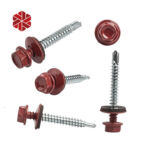 Colored Zinc Hexagon Self-Drilling Screws DIN7504 With Transparent Rubber Washer Drywall screws Tornillo para techos fasteners