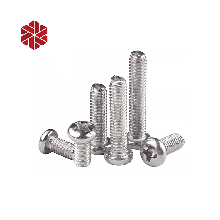 M2 Stainless Steel 304 Pan Head Machine Screws Cross Recessed Bolts Combine with Spring Washer and Flat Washers