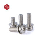 M2 Stainless Steel 304 Pan Head Machine Screws Cross Recessed Bolts Combine with Spring Washer and Flat Washers