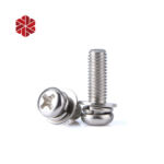 M2 Stainless Steel 304 Pan Head Machine Screws Cross Recessed Bolts Combine with Spring Washer and Flat Washers